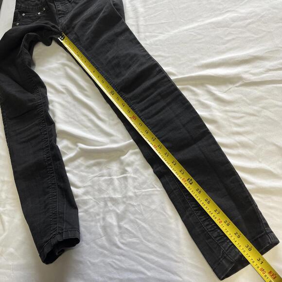 Y2K Suko jeans black low rise skinny jeans embroidered pockets Size 2 grunge emo - Picture 8 of 8